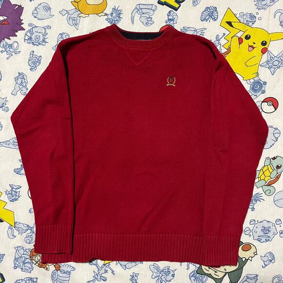 Vintage 90s Tommy Hilfiger Red Sweater - Picture 1 of 3